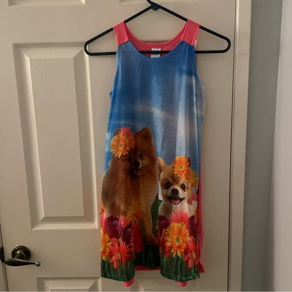 The Children’s Place Girls PJ Dress Dog Print - Size: L (10/12)